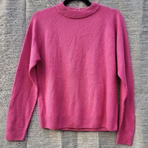 Crystal Kobe Pink Lightweight Mock Neck Sweater Women’s Back Zipper Size Large-P